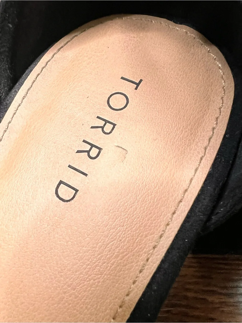 Torrid 4” Platform Tapered Heel in Black Faux Suede with Ankle Strap size 11.5WW